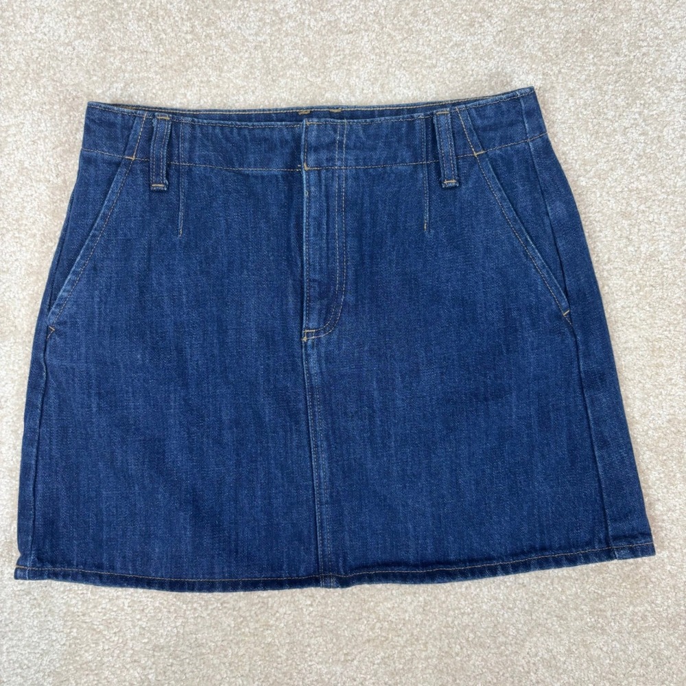 J.Crew Dark Wash Indigo Denim Mini Skirt A-Line 100% Cotton Size 26